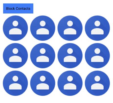 Contato com rostos em um bloco